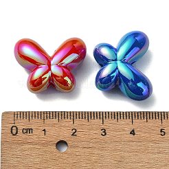 不透明なアクリルビーズ  ABカラー  蝶  ミックスカラー  19.5x25x11.5mm  穴：3mm&nbsp;X-OACR-E033-15
