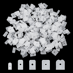 シリコンボーンエンドキャップカバー250種類5個  長方形  ホワイト  10~14x5~12x2.5mm  穴：1.5~3mm  50個/スタイル&nbsp;SIL-NB0001-58B