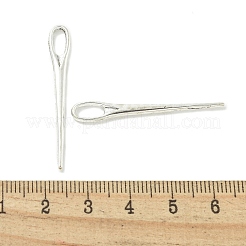 合金のチベット風チャーム  鉛フリー＆カドミウムフリー  針の形  アンティークシルバー  38x5.5x1.5mm  穴：3x6.5mm&nbsp;TIBE-I026-5977AS