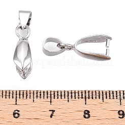 真鍮製ピンチべイル  カドミウムフリー＆ニッケルフリー＆鉛フリー  プラチナ  21x7.5x4.5mm  穴：6x4mm  インナー対策：8x5mm  ピン：1mm&nbsp;KK-T034-01C-P