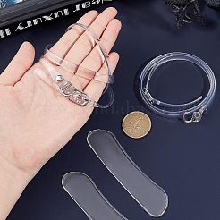 4組2スタイルの透明TPU靴紐とシリコンステッカー  プラチナ合金の発見  ゆるみ防止靴ひも靴ひも  透明  105~615x12~57.5x2.5~5.5mm  2ペア/スタイル&nbsp;DIY-NB0006-70