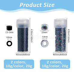 40g4スタイルのガラスシードビーズ  混合スタイル  シリンダー  ミックスカラー  1.5~2.5x1~2mm  穴：0.8~1.4mm  10g /スタイル&nbsp;SEED-DC0001-22