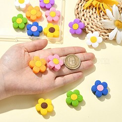 14個7色シリコンビーズ  花  ミックスカラー  26.5x26.5x10mm  穴：2.5mm  2個/カラー&nbsp;SIL-CJ0002-90