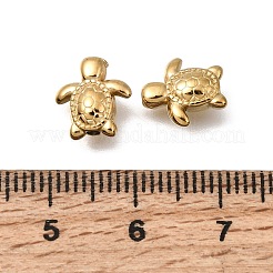 304ステンレススチールスペーサービーズ  イオンプレーティング（ip）  18KGP本金メッキ  カメ  10x9.5x4mm  穴：1.4mm&nbsp;X-STAS-L315-078G-04
