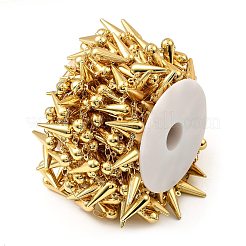 304ステンレススチールティアドロップリンクチェーン  ハンダ付け  スプールで  ゴールドカラー  19x12x6.5mm  約5m /ロール&nbsp;CHS-G042-07G