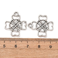 合金のチベット風チャーム  編み込み結びチャーム  アンティークシルバー  23x20x2.2mm  穴：2.2mm  約347個/500g&nbsp;LS-FIND-C094-17AS