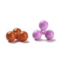 焼付塗装アクリルビーズ  長方形  ミックスカラー  14x15x7mm  穴：1.8mm&nbsp;MACR-M036-07