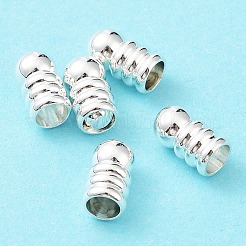 201ステンレススチールコードエンド  コラム  銀  8x4.5mm  穴：3mm&nbsp;STAS-P327-02S