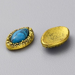 亜鉛合金カボション  プラスチック製のビーズと  女性のためのネイルアートの装飾アクセサリー  アンティーク黄金  馬の目  9x5.5x2mm&nbsp;MRMJ-WH0320-05F-01
