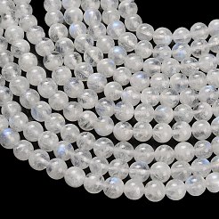 天然レインボー ムーンストーン ビーズ 連売り  ラウンド  5~6mm  穴：0.7~0.8mm  約75~76個/連  15.67~15.87インチ（39.8~40.3cm）&nbsp;G-H329-C09-5mm