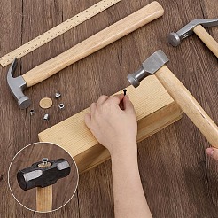 鉄斧のくさび4個  丸いハンドルのくさび、ハンマーのハンドル  木製ハンマーハンドル2個付き  プラチナ  10.5x10.5mm&nbsp;FIND-PH0060-29
