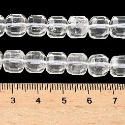 天然石クオーツクリスタルビーズ連売り  水晶  ファセットテーブルカットキューブ  8.5~9.8x8.5~9.8x8.5~9.8mm  穴：0.8~1.2mm  約45~46個/連  14.96~15.47インチ（38~39.3cm）&nbsp;G-C267-A04