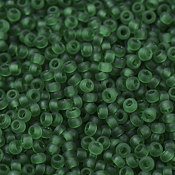 MIYUKIラウンドロカイユビーズ  日本製シードビーズ  11/0  （rr146f）マット透明グリーン  11/0  2x1.3mm  穴：0.8mm  約50000個/ポンド&nbsp;SEED-G007-RR0146F