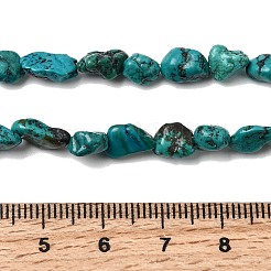 天然の湖北ターコイズビーズ連売り  ナゲット  6~11x6~11x5~7mm  穴：0.5mm  15.35~15.98''（39~40.6センチメートル）&nbsp;G-H345-A01-11