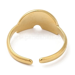 304ステンレススチールオープンカフリング  半円  ゴールドカラー  内径：17.8mm&nbsp;RJEW-K245-81G