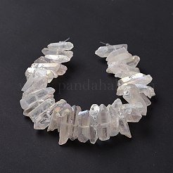 天然水晶ポイントビーズ連売り  染め  ナゲット  15~30x4~8x4~7mm  穴：1mm  8インチ&nbsp;G-K181-B28