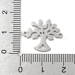 変色しない304ステンレススチールコネクタチャーム  ツリー  ステンレス鋼色  16x18.5x1mm  穴：1.2mm&nbsp;STAS-P344-04P