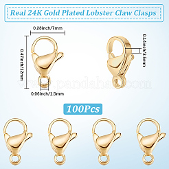 304ステンレススチール製ロブスタークロウ留め金100個  オウムトリガークラスプ  24KGP本金メッキ  12x7x3.5mm  穴：1.5mm&nbsp;STAS-BBC0009-39D-G