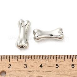 CCBプラスチックビーズ  骨  プラチナ  19.5x8.5x6.5mm  穴：2mm  約892個/500g&nbsp;CCB-P014-03P