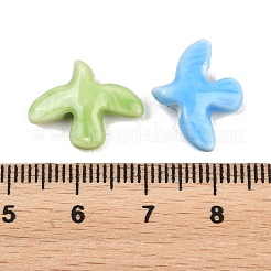 宗教的な手作りの磁器ビーズ  ピジョン  光沢釉の磁器  ミックスカラー  16.5~17x13.5x4.5mm  穴：1.6mm&nbsp;PORC-A033-02