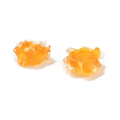 蓄光半透明樹脂デコデンカボション  暗闇で光る花  ゴールド  8.5x9.5x4mm&nbsp;RESI-K036-03B