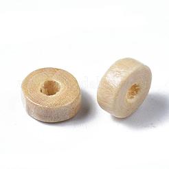 天然木のビーズ  無鉛の  染め  シャンパンイエロー  ロンデル  直径8mm  高差3mm  穴：2mm&nbsp;TB014