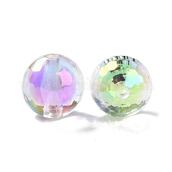 UVメッキレインボー虹色アクリルビーズ  二層ビーズ  ラウンド  16x15.5mm  穴：3mm&nbsp;OACR-H112-16B