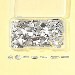 200個7スタイル304ステンレススチールチャーム  アジャスターチェーンドロップ  混合図形  6~11x0.5~1mm  穴：1~2mm&nbsp;STAS-FS0001-89