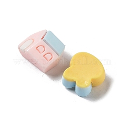 オペーク樹脂カボション  ミツバチと木とキノコ  混合図形  ミックスカラー  9.5~12x9~11x5.5~6.5mm&nbsp;X1-CRES-M026-01