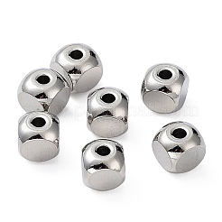 変色しない201ステンレススチールビーズ  キューブ  ステンレス鋼色  5x5x5mm  穴：1.6mm&nbsp;STAS-P327-01P