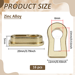 ヴィンテージ亜鉛合金キーサイン16個  ロックロゼット  オーバル  ゴールドカラー  20x11x5mm&nbsp;FIND-BC0019-25G