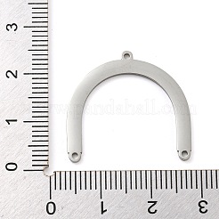 変色しない304ステンレススチールシャンデリア部品リンク  レーザー切断  アーチ形状  ステンレス鋼色  23x25x1mm  穴：1.2mm&nbsp;STAS-B056-11P-01