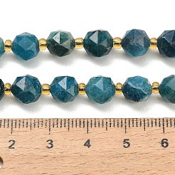 天然石アパタイトビーズ連売り  スターカットラウンドビーズ  多面カット  シードビーズで  8mm  穴：0.8mm  約38個/連  14.49''（36.8cm）〜14.88''（37.8cm）&nbsp;GG-CBA3921-B10-8mm