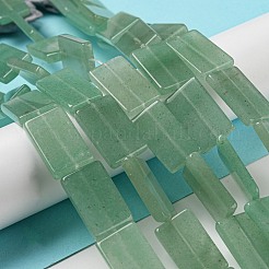 天然石グリーンアベンチュリンビーズ連売り  長方形  20x12x3mm  穴：1mm  約20個/連  15.75''（40センチメートル）&nbsp;G-M420-G02-01