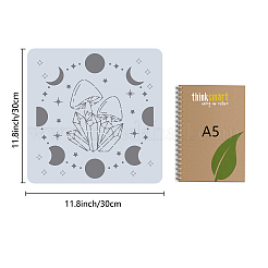 ペットのプラスチック製の描画絵画ステンシルテンプレート  正方形  乳白色  月模様  30x30cm&nbsp;DIY-WH0244-152