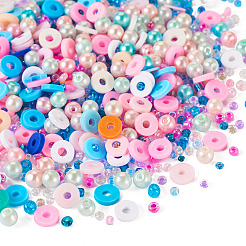 DIYビーズジュエリー作りの検索キット  ライトブルー  2~6mm  約25~33 G /袋&nbsp;DIY-TAC0009-10C