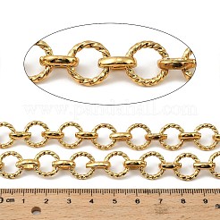 304ステンレス鋼ツイストリングリンクチェーン  イオンプレーティング（ip）  溶接されていない  スプールで  18KGP本金メッキ  12.5x2ミリ＆11x8x2.5mm&nbsp;CHS-G051-14G