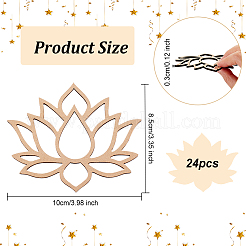 木製バスケットボトムス  かぎ針編みのバスケットベース  編み物用  蓮の模様  8.5x10x0.3cm&nbsp;LS-TOOL-WH0051-72