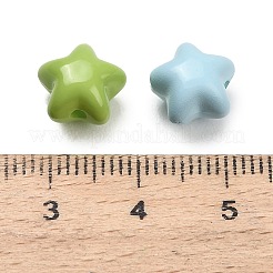 不透明なアクリルビーズ  スター  ミックスカラー  9.5x10.5x7.5mm  穴：1.8mm&nbsp;OACR-D043-07