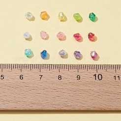 4200個15色双円錐abカラーメッキ環境にやさしい透明アクリルビーズ  ミックスカラー  4x4mm  穴：1mm  280個/カラー&nbsp;TACR-FS0001-25