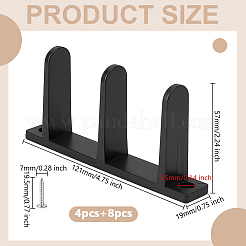 ABSプラスチック製スライド式クローゼットドアフロアガイド4個  ネジ付き  ブラック  121x19x57mm&nbsp;FIND-WH0441-89A