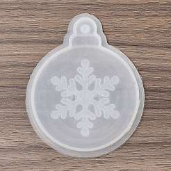 クリスマステーマの DIY シリコンペンダント型  レジン型  ホワイト  クリスマス鐘  85x70x6mm  穴：5mm&nbsp;LS-SIMO-G007-01G