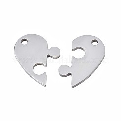 変色しない201ステンレススチールペンダント  ハート  ステンレス鋼色  20x23x1.5mm  穴：2mm&nbsp;STAS-N095-087P