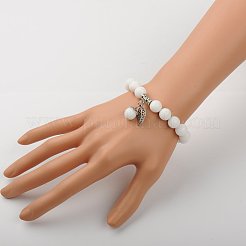天然および合成のアクセサリー用ジュエリーセット  ブレスレット＆ピアス  真鍮のスペーサービーズと真鍮のフック  2インチ（5.2cm）  27mm&nbsp;SJEW-JS00696