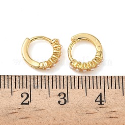 真鍮製フープピアス  アブソリュートプラスチック模造パール  ニッケルフリー  18KGP本金メッキ  10x11.5x3.5mm&nbsp;EJEW-D337-14B-G