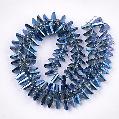 電気メッキガラスビーズセット  多面カット  ファン  藤紫色  10x12.5x4mm  穴：1mm  約90個/連  19.2インチ&nbsp;EGLA-S176-05B-B10
