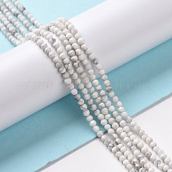 天然石ハウライトビーズ連売り  多面カット  ラウンド  2~2.5mm  穴：0.6mm  約162個/連  15.35''（39センチメートル）&nbsp;G-H273-02A