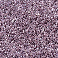 MIYUKIデリカビーズ小  シリンダー  日本製シードビーズ  15/0  （dbs0158)不透明な藤色のab  1.1x1.3mm  穴：0.7mm  約175000個/袋  50 G /袋&nbsp;SEED-X0054-DBS0158