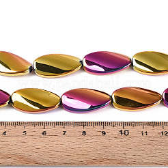 電気メッキガラスビーズセット  ティアドロップ  虹メッキ  26x13x5.5~7mm  穴：1.5mm  約30個/連  30.12~30.51インチ（76.5~77.5cm）&nbsp;EGLA-N055-02L