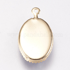 真鍮チャーム  ベルベットと  オーバル  18KGP本金メッキ  プルシアンブルー  18x12x3mm  穴：1mm&nbsp;KK-P138-11B